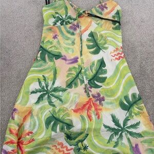 Tropical Print Sleeveless Dress